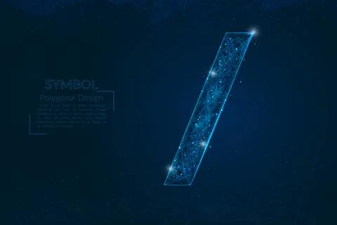Abstract isolated blue image of a slash sign. Polygonal illustration looks like Stock Illustration