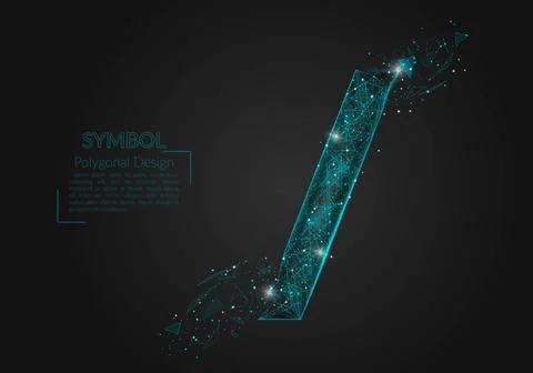 Abstract isolated blue image of a slash sign. Polygonal illustration looks like Illustrazione stock