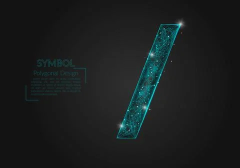 Abstract isolated blue image of a slash sign. Polygonal illustration looks like Stock Illustration