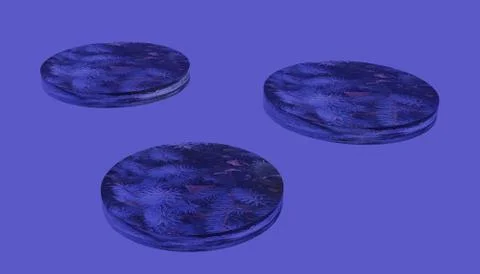 Abstract isolated circle disc with blue spruce texture for podium display. Round Stock Illustration