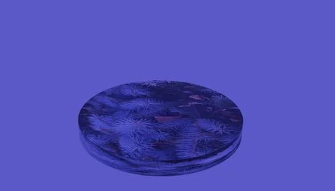 Abstract isolated circle disc with blue spruce texture for podium display. Round Stock Illustration