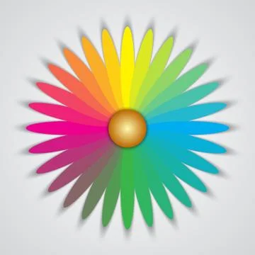 Abstract isolated floral multicolor shape Stock Illustration