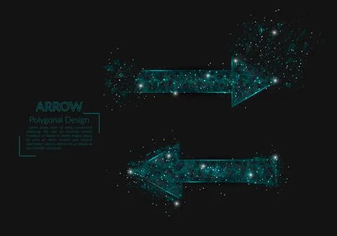 Abstract isolated image of arrow. Polygonal illustration looks like stars in the Stock Illustration