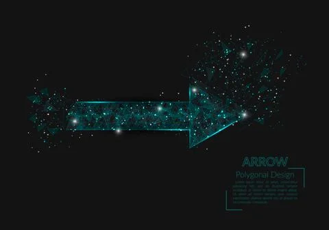 Abstract isolated image of arrow. Polygonal illustration looks like stars in the Stock Illustration