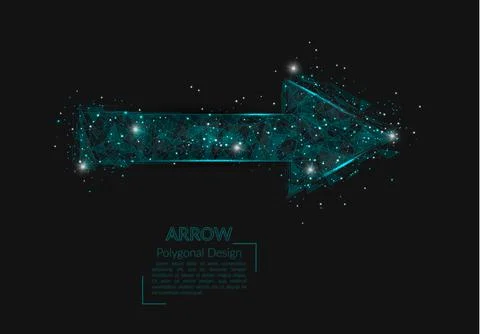 Abstract isolated image of arrow. Polygonal illustration looks like stars in the Stock Illustration