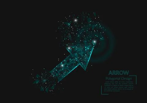 Abstract isolated image of arrow. Polygonal illustration looks like stars in the Stock Illustration