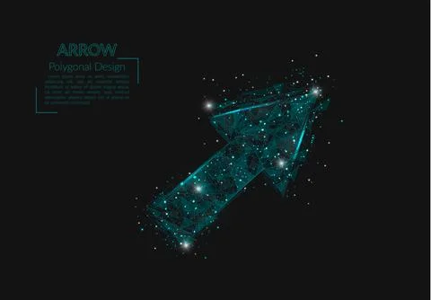 Abstract isolated image of arrow. Polygonal illustration looks like stars in the Stock Illustration