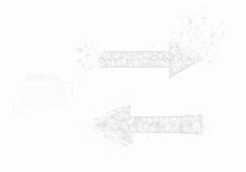 Abstract isolated image of arrow. Polygonal illustration looks like stars in the Stock Illustration