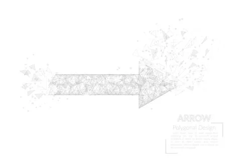 Abstract isolated image of arrow. Polygonal illustration looks like stars in the Stock Illustration