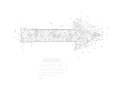 Abstract isolated image of arrow. Polygonal illustration looks like stars in the Stock Illustration