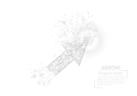 Abstract isolated image of arrow. Polygonal illustration looks like stars in the Stock Illustration