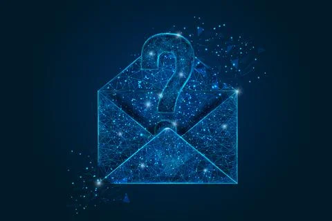 Abstract isolated image of a letter, mail or message with a question mark Stock-Illustration