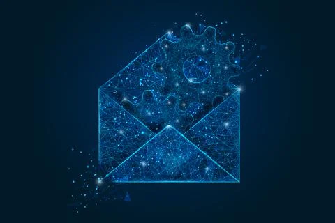 Abstract isolated image of a letter, mail or message interaction, business Stock Illustration
