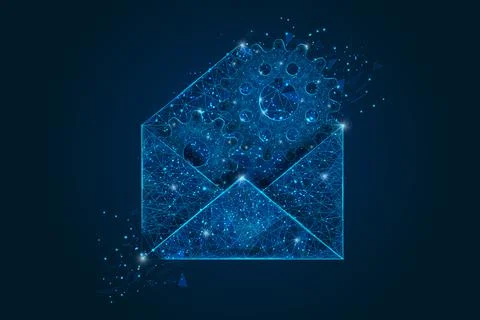 Abstract isolated image of a letter, mail or message interaction, business Stock Illustration