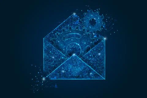 Abstract isolated image of a letter, mail or message interaction, business Stock Illustration