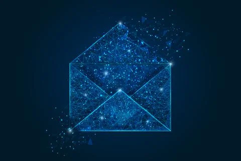Abstract isolated image of a letter, mail or message. Polygonal illustration Stock Illustration