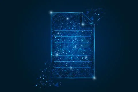 Abstract isolated image of a letter, mail or message. Polygonal illustration Stock Illustration