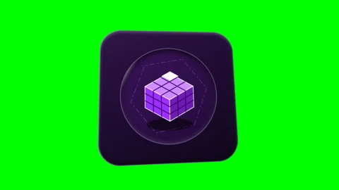 Abstract Isometric 3D Cube Card With Green Screen Background. 스톡 동영상 346600771