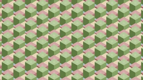 Abstract isometric 3D geometric cube fabric weave looping background Stock Footage 344799594