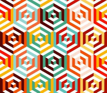 Abstract isometric 3d hexagon pattern background Illustrazione stock