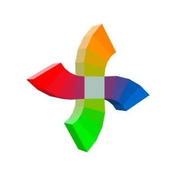 Abstract isometric 3d object in the form of a propeller. Иллюстрация