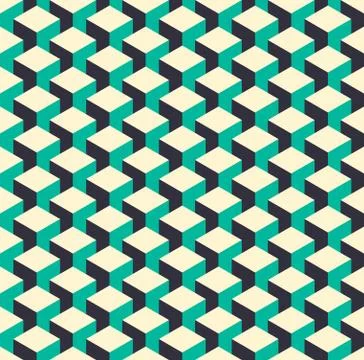 Abstract isometric 3d retro cube pattern background 스톡 일러스트