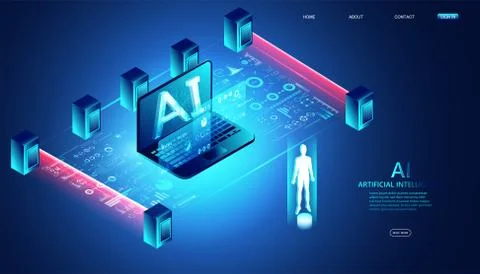 Abstract isometric ai technology concept  circuit board making of artificial  Illustrazione stock