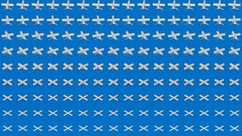 Abstract isometric background white crosses pluses horizontal wave Stock Footage 94007163