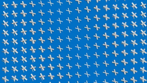 Abstract isometric background white crosses pluses waves motion Stock Footage 94007227