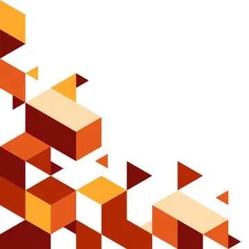 Abstract Isometric Cube and Triangle Vector Background with Minimal Geometr.. Stock Illustration