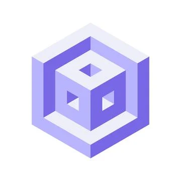 Abstract isometric cube design.  A captivating visual metaphor for depth, com Stockillustratie