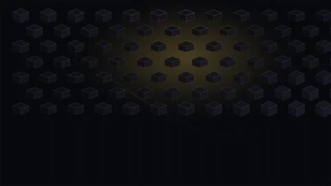 Abstract isometric cube grid with moving golden light effect Stock Footage 335939188