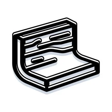 Abstract isometric curved design element with layers Stock Illustration