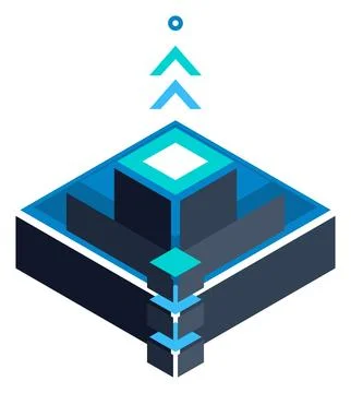 Abstract Isometric Data Flow Concept Illustration Stock Illustration