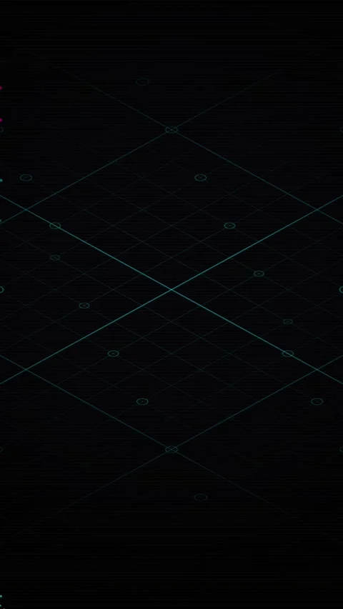 Abstract Isometric Digital Grid Background with Teal Glowing Lines Stock Footage 346202723