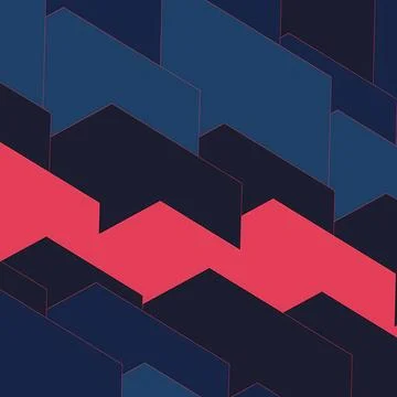 Abstract Isometric Geometric Pattern Background with Vibrant Pink Stripe イラスト素材