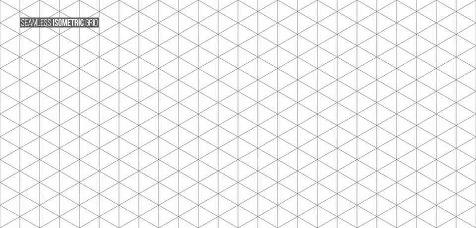Abstract isometric grid vector seamless pattern. Black and white thin line 스톡 일러스트