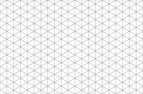 Abstract isometric grid vector seamless pattern. Black and white thin line 스톡 일러스트