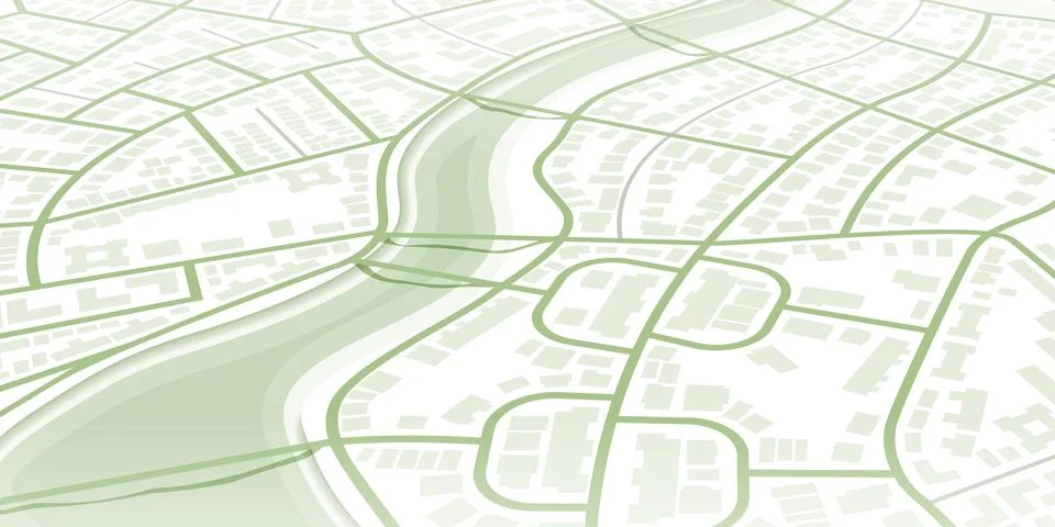 Abstract isometric map downtown district. Geolocation your location on map Ilustración de archivo