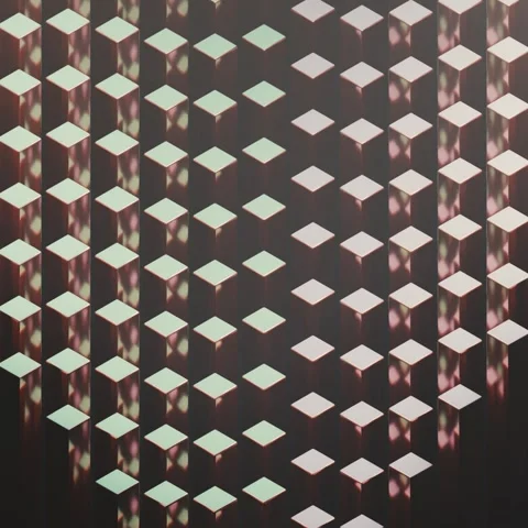 Abstract Isometric Metallic Cubes Wave Animation Loop Stock Footage 329375120