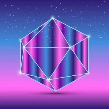 Abstract isometric octahedron Stock Illustration