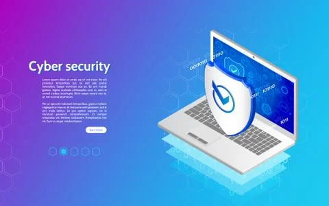 Abstract isometric personal data protection. Stock Illustration