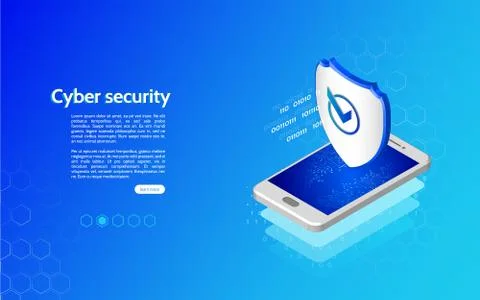 Abstract isometric personal data protection. Stock Illustration