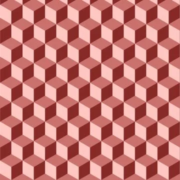 Abstract isometric red cube pattern background イラスト素材