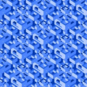 Abstract isometric seamless pattern Stock Illustration
