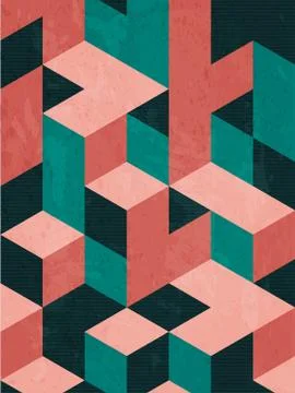 Abstract isometric shape background Illustrazione stock