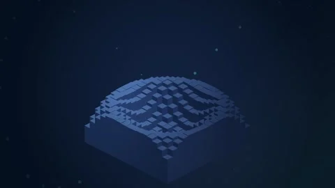 Abstract Isometric Six Blocks Motion Graphic Animation Stock Footage 345515810