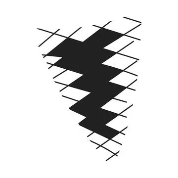 Abstract Isometric Square floor with Hole. Silhouette, contour design Element Stock Illustration