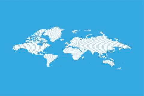 Abstract isometric World Map in motion. Flat vector illustration EPS 10 Illustrazione stock