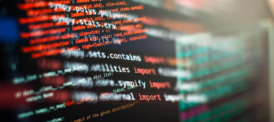 Abstract IT technology background. Software source code. 库存照片